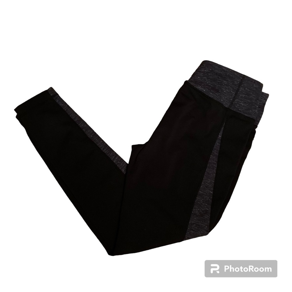 Athleta Powerluxe Revelation‎ Tight Black Space Dye 7/8ths Length Large